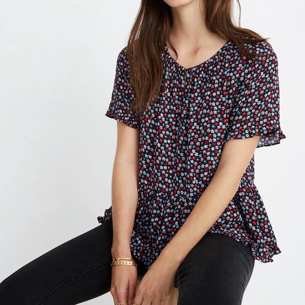 Madewell Stanza Ruffle hem top